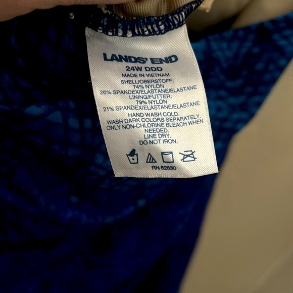 Lands' End Vibrant Blue Swim Tankini Top - Picture 6 of 6